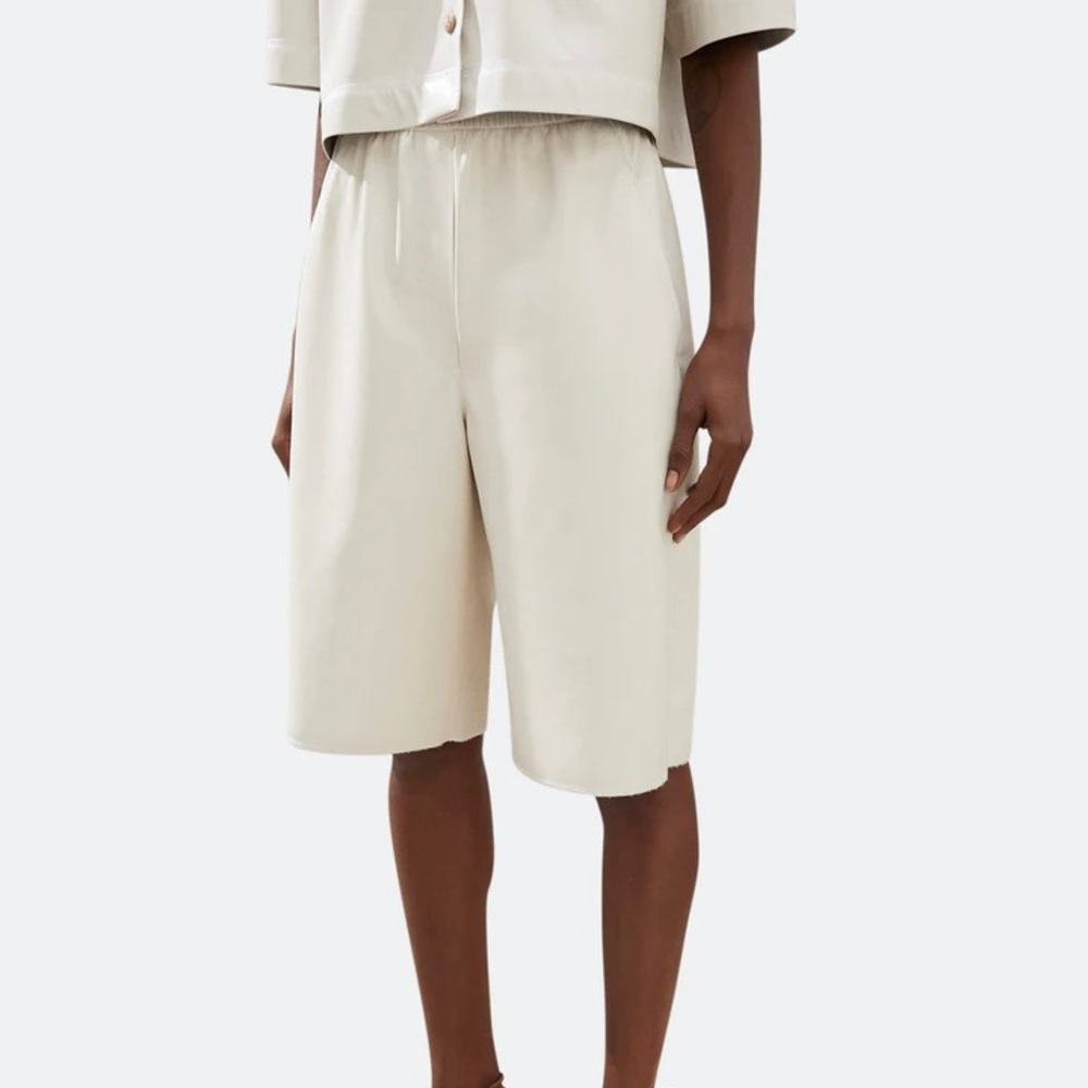 Nanushka Yolie Vegan Leather Bermuda Pants XS